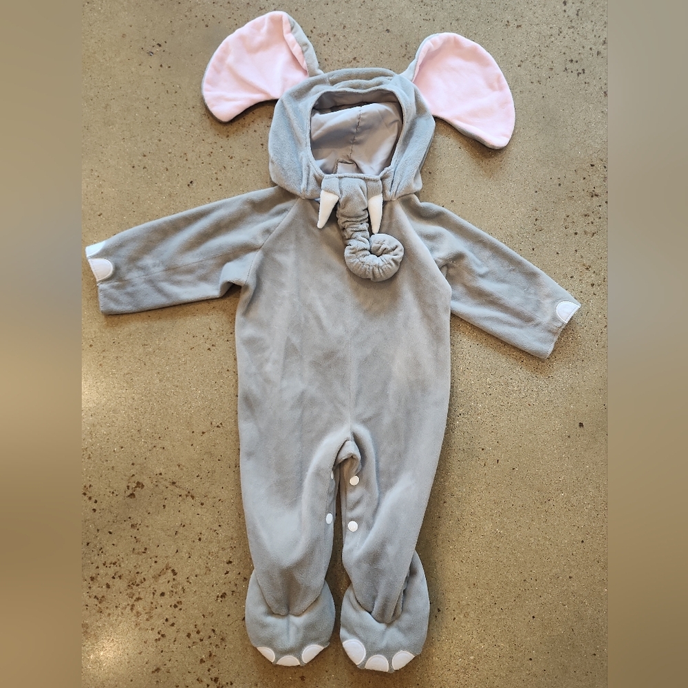 Gray and Pink Elephant Hooded Baby Toddler Costume